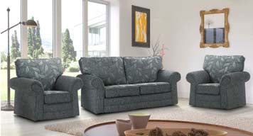 Davina 3+1+1 Suite - Dundee Silver with Scatter Cushions