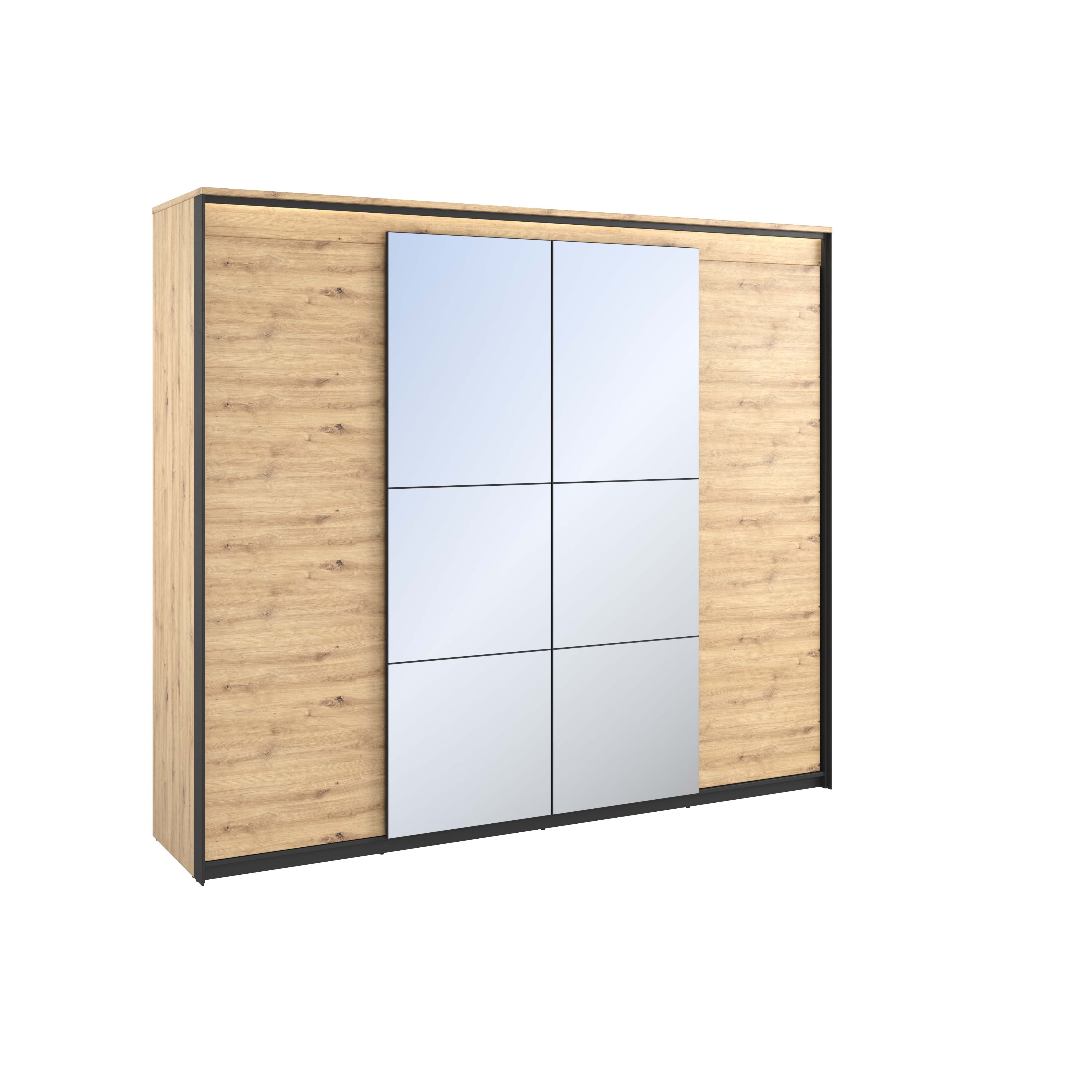 Quant 4 Door Wardrobe (LED Included) - Oak Artisan (QS-05)
