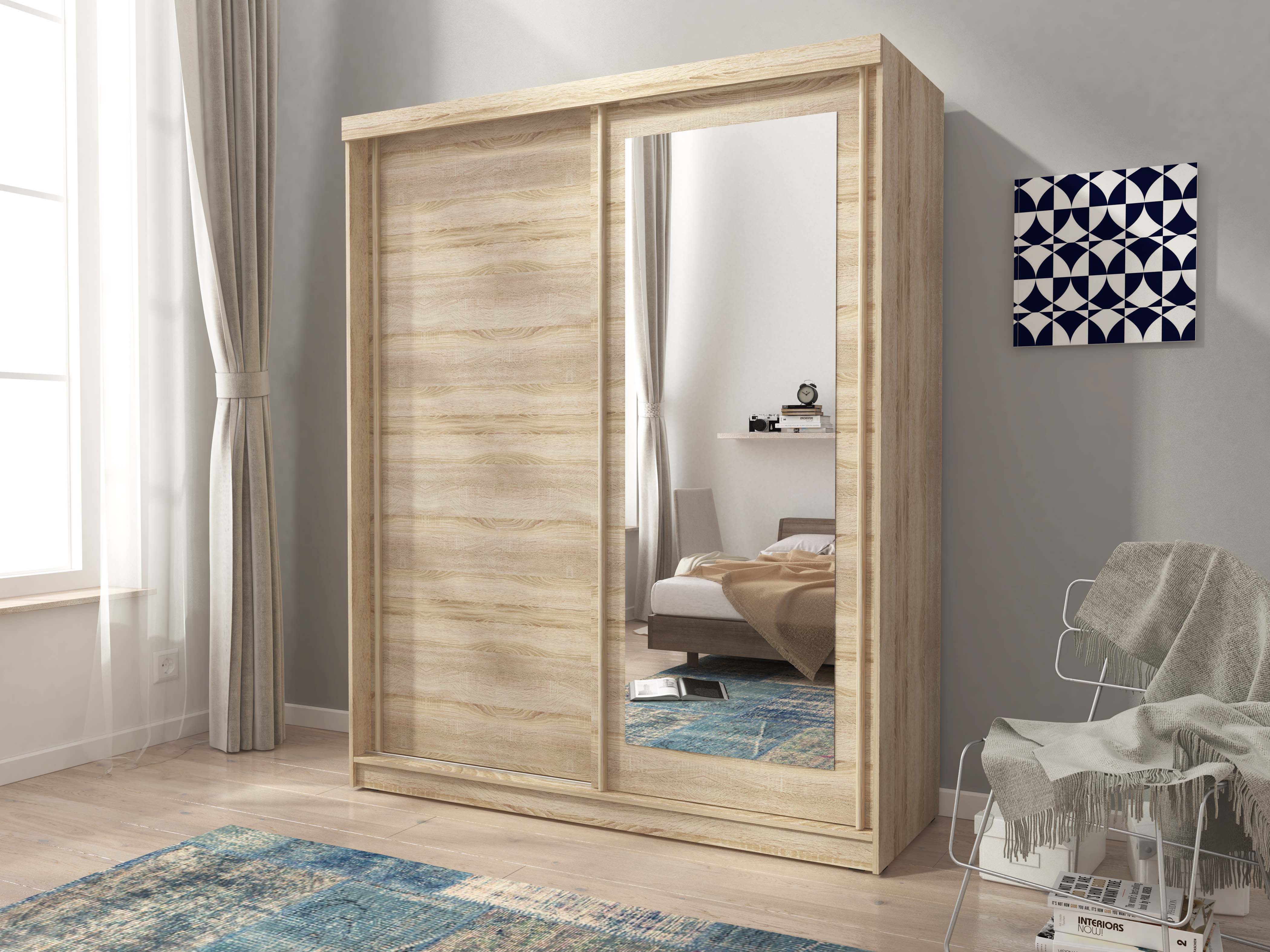 Alaska 2.0m Sliderobe - Oak Sonoma