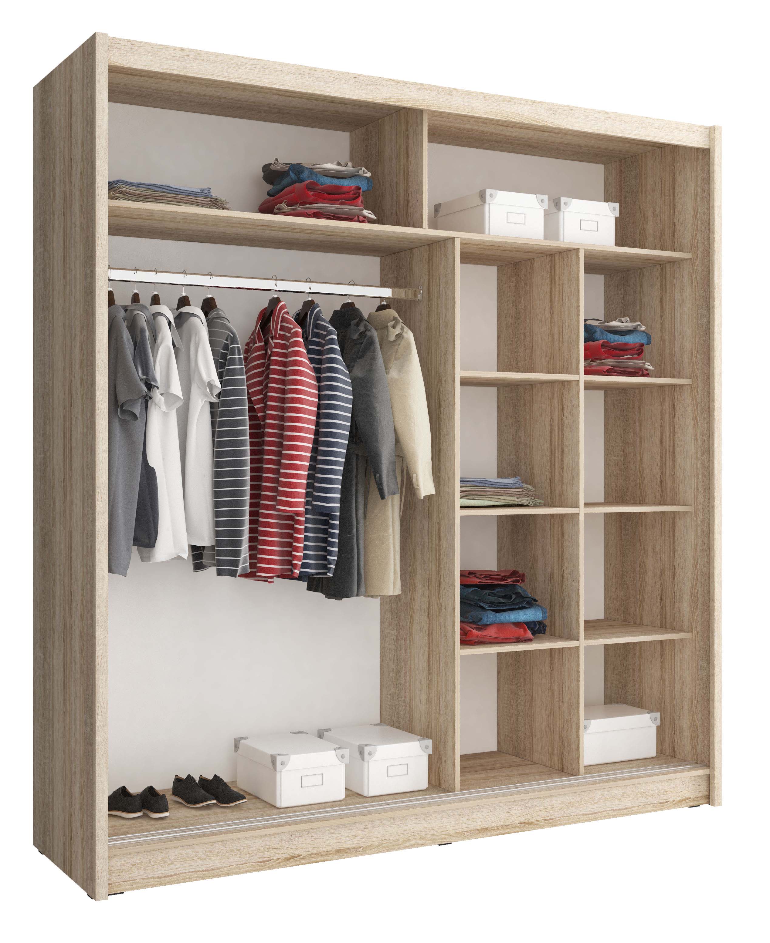 Alaska 2.0m Sliderobe - Oak Sonoma