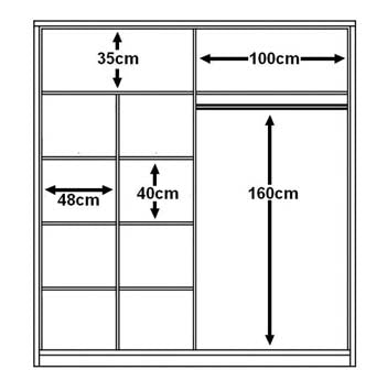 Boston Small Sliderobe 2.03m - Oak Shetland