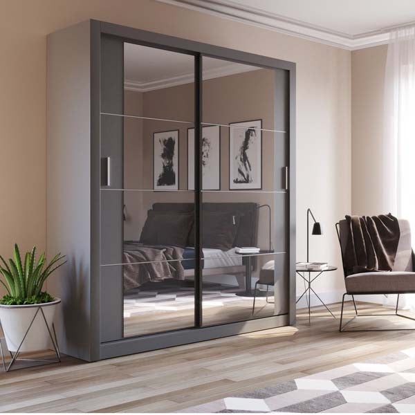 Cuba Large Sliderobe 1.81m - Grey