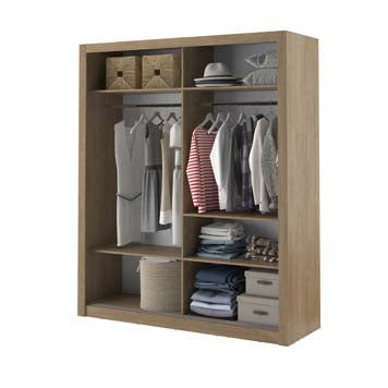 Cuba Large Sliderobe 1.81m - Oak Shetland