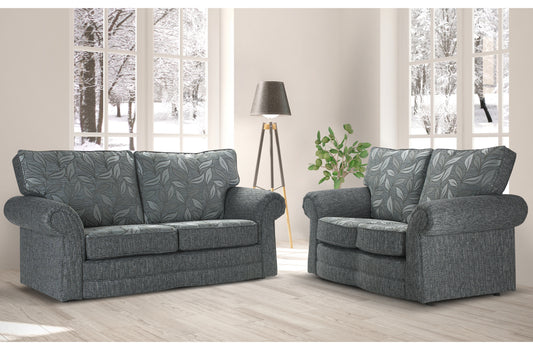 Davina 3+2 Suite - Dundee Silver with Scatter Cushions