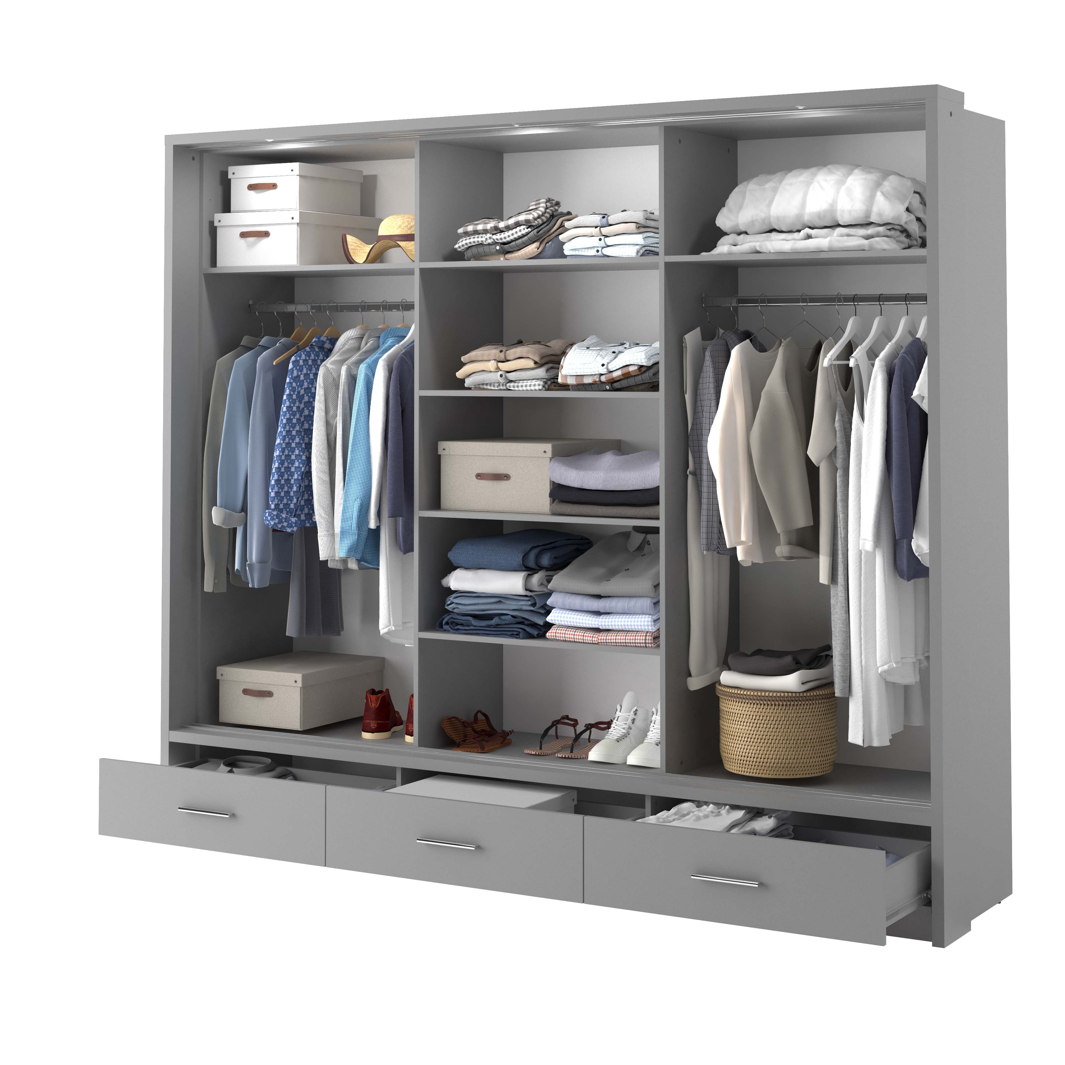 Delta Large Sliderobe 2.5m - Grey