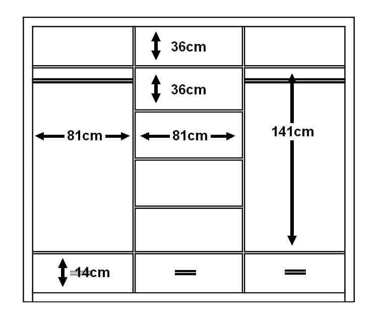 Delta Large Sliderobe 2.5m - Oak Shetland