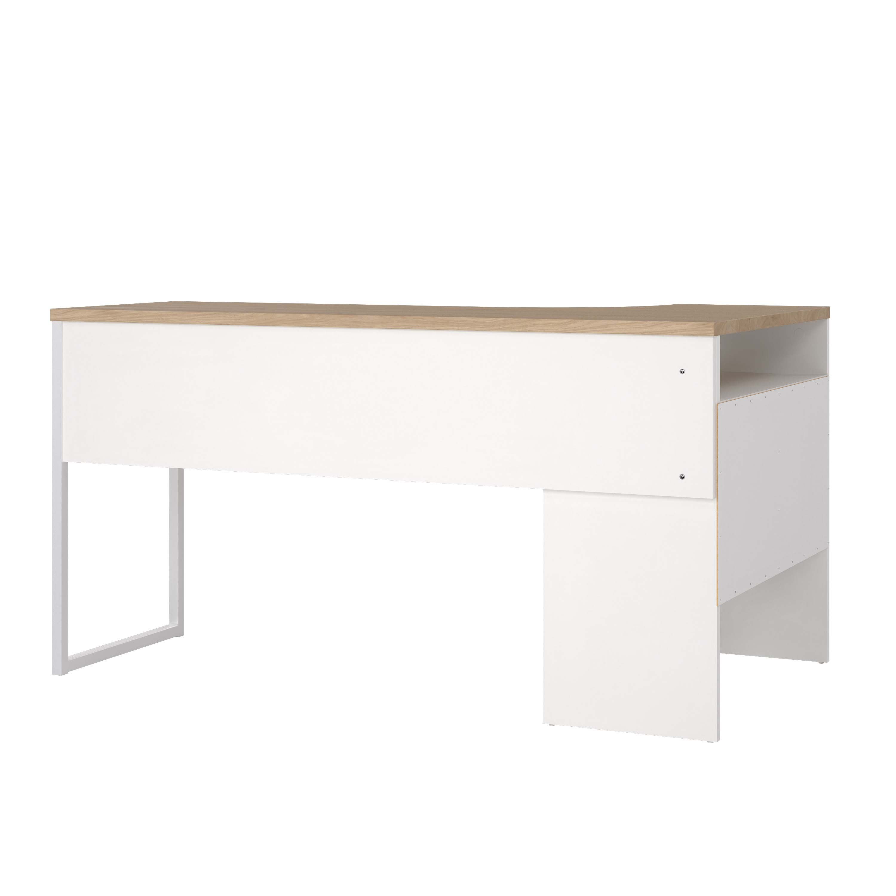 Function Plus Corner Desk - White/Oak - 8011849ak