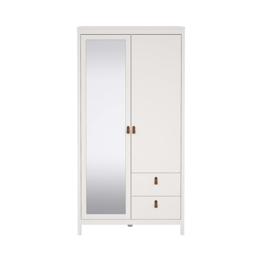 Madrid Wardrobe with 1 door + 1 mirror door + 2 drawers - White - 796584949