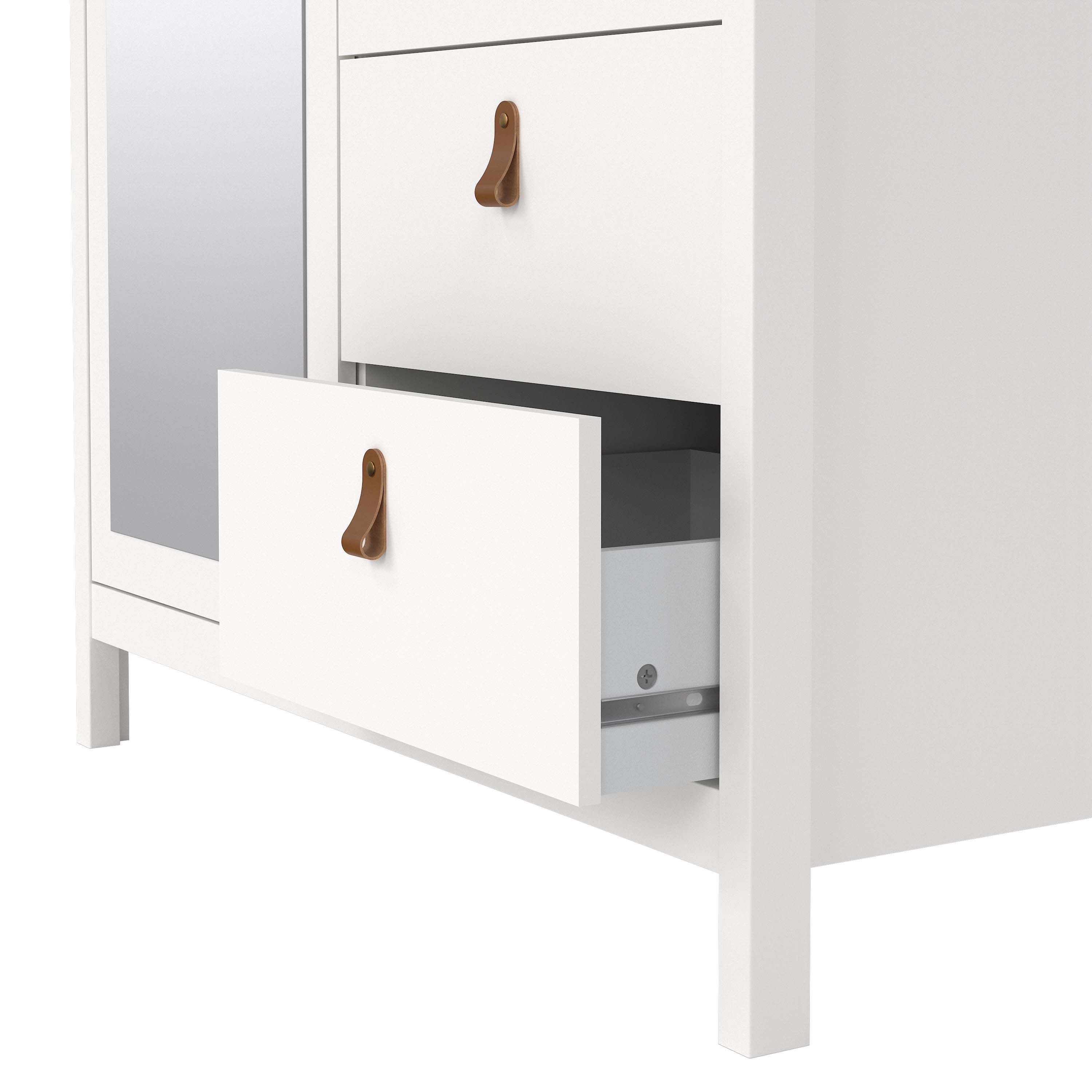 Madrid Wardrobe with 1 door + 1 mirror door + 2 drawers - White - 796584949