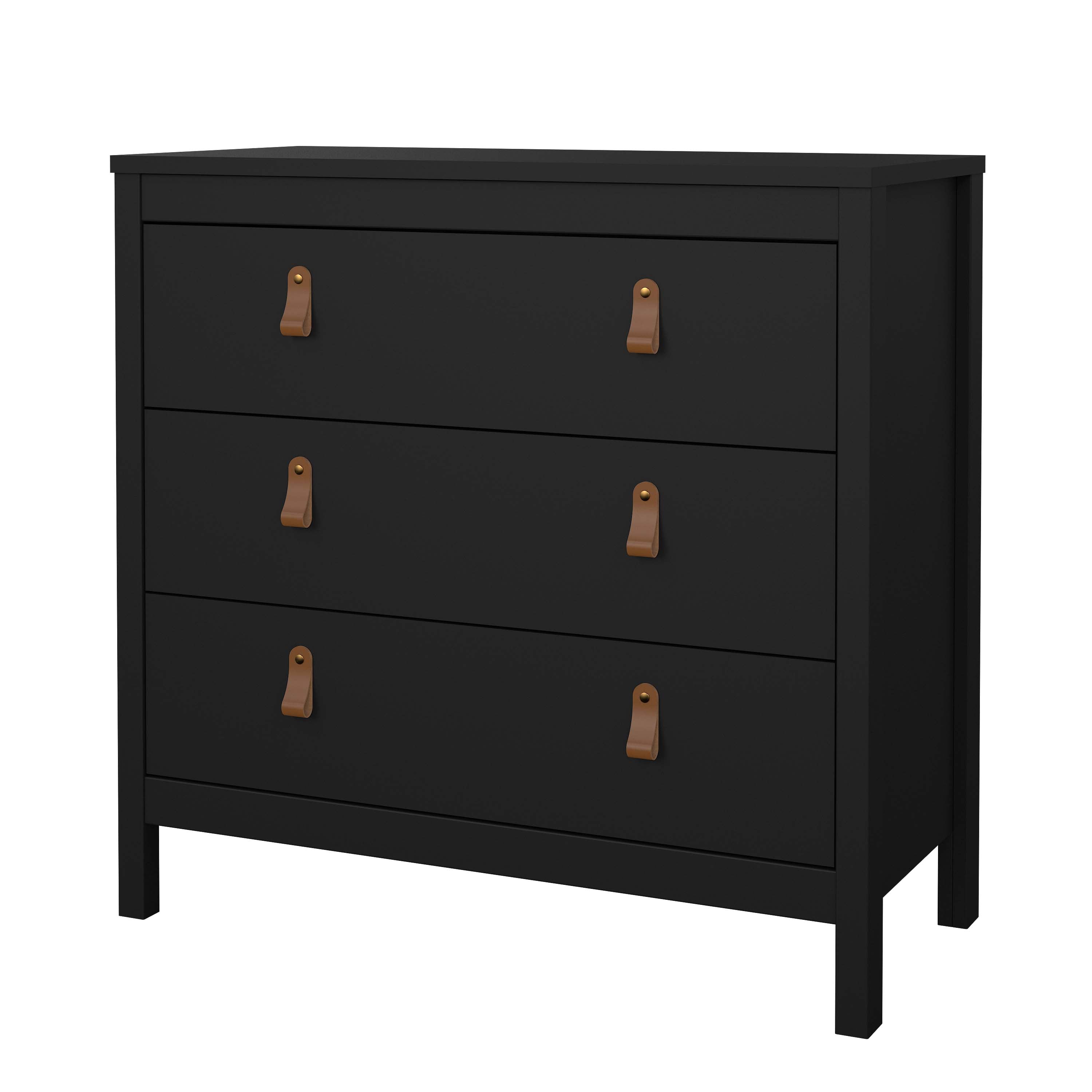 Madrid 3 Drawer Chest  - Black - 79662gmgm