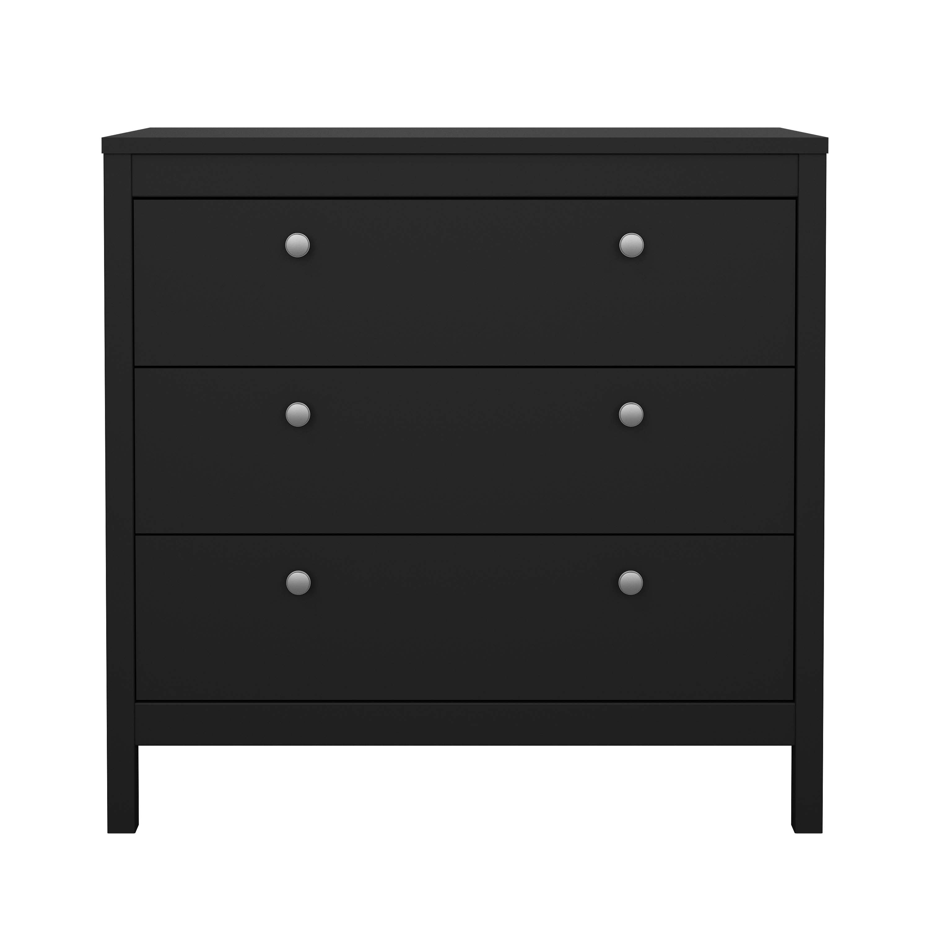 Madrid 3 Drawer Chest  - Black - 79662gmgm