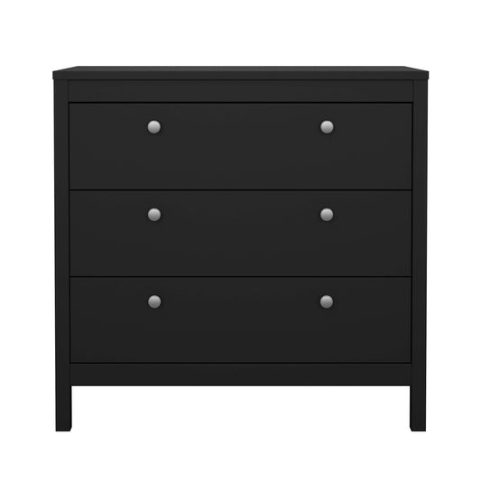 Madrid 3 Drawer Chest  - Black - 79662gmgm