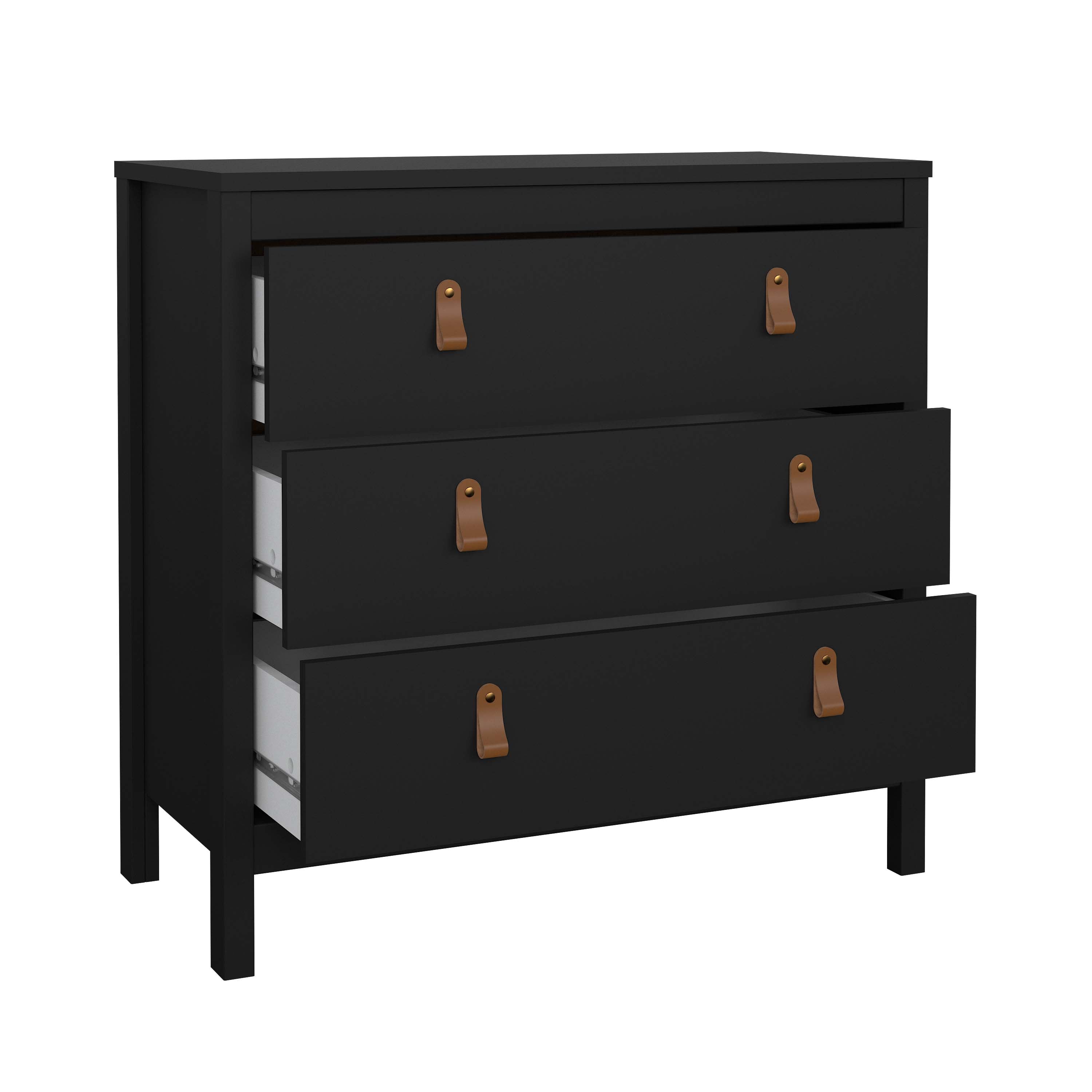 Madrid 3 Drawer Chest  - Black - 79662gmgm