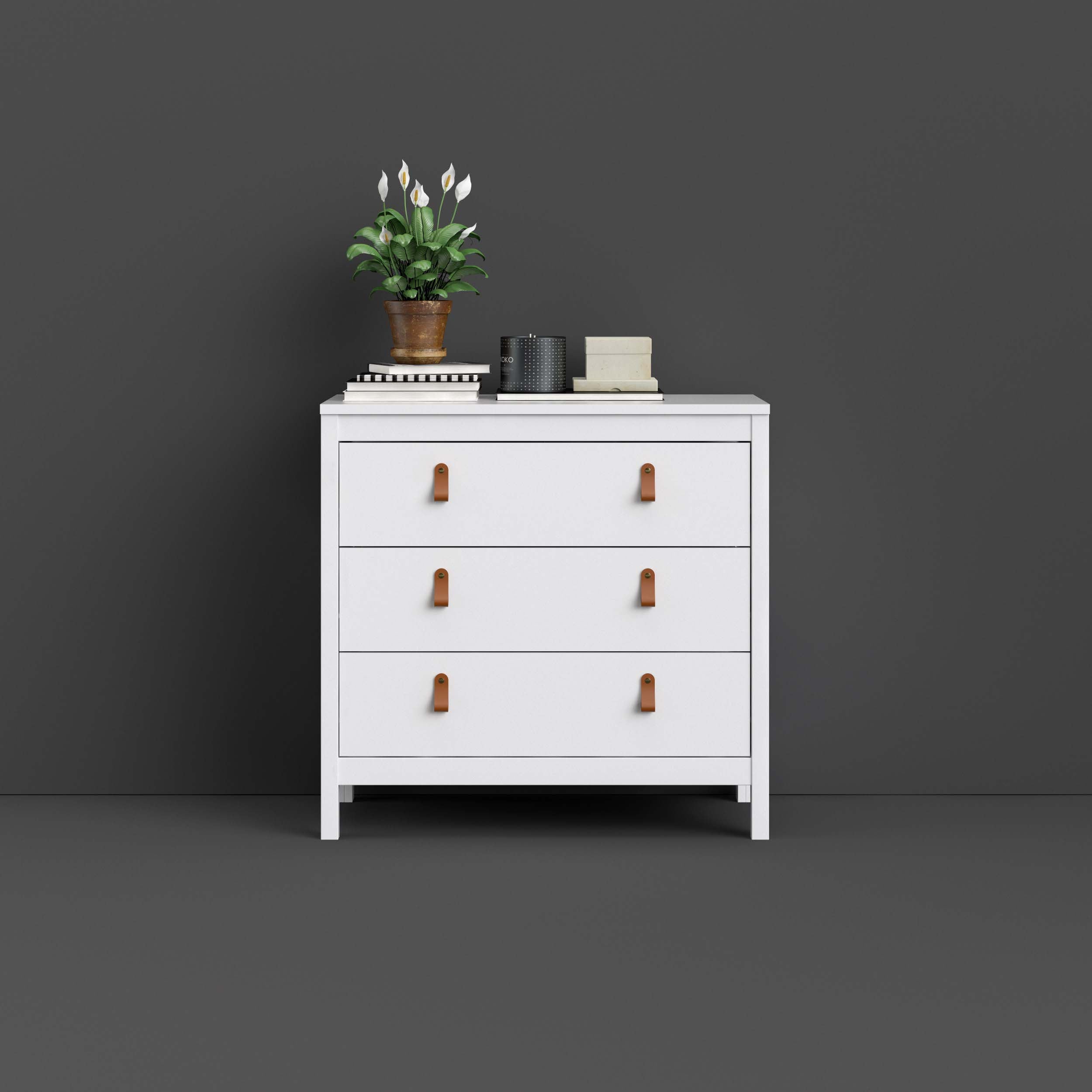 Madrid 3 Drawer Chest  - White - 796624949