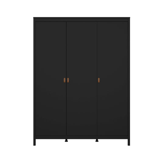 Madrid 3 Door Wardrobe - Black - 79664gmgm