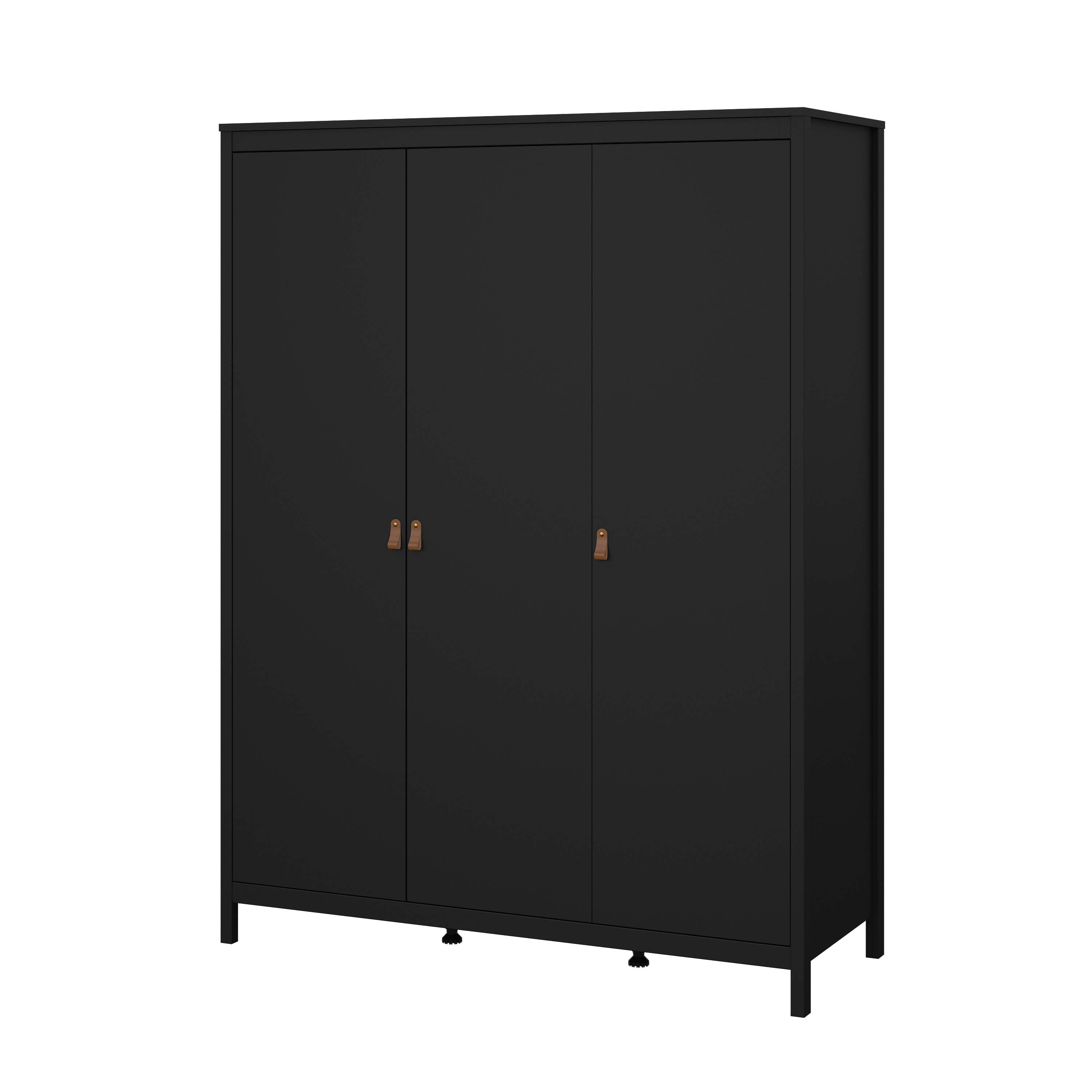 Madrid 3 Door Wardrobe - Black - 79664gmgm