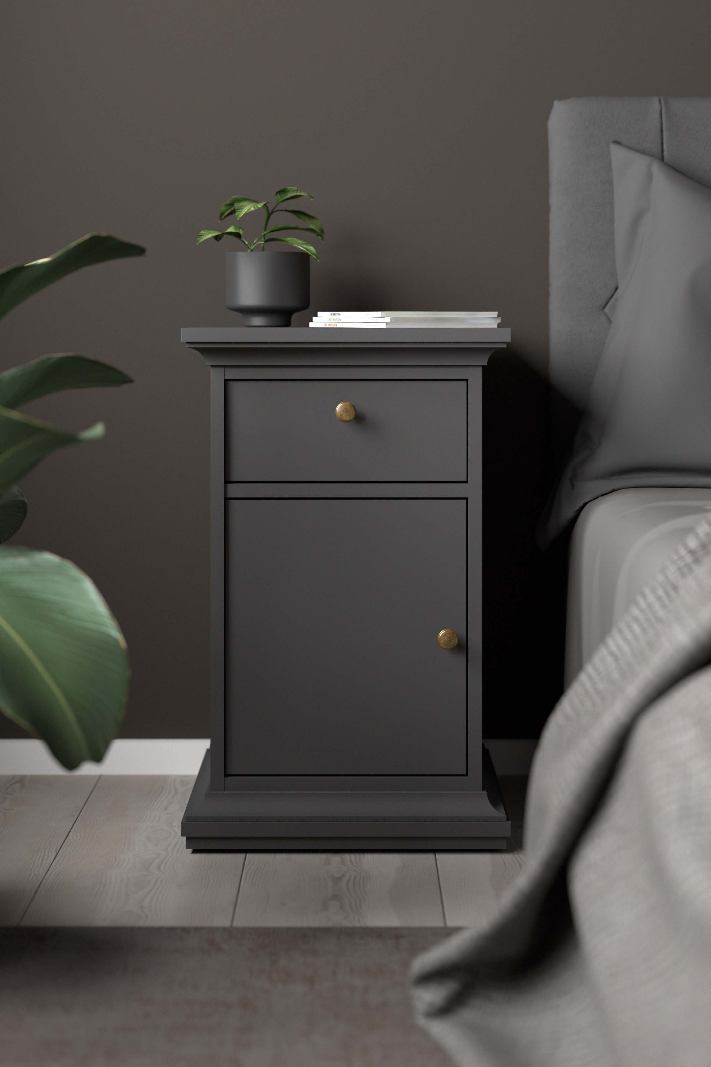 Paris Nightstand 1 door + 1 drawer - Grey- 77806igig