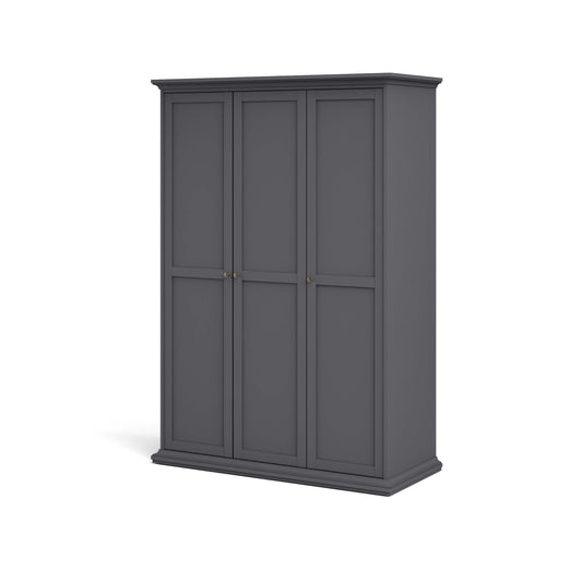 Paris Wardrobe with 3 doors - Grey - 75353ig