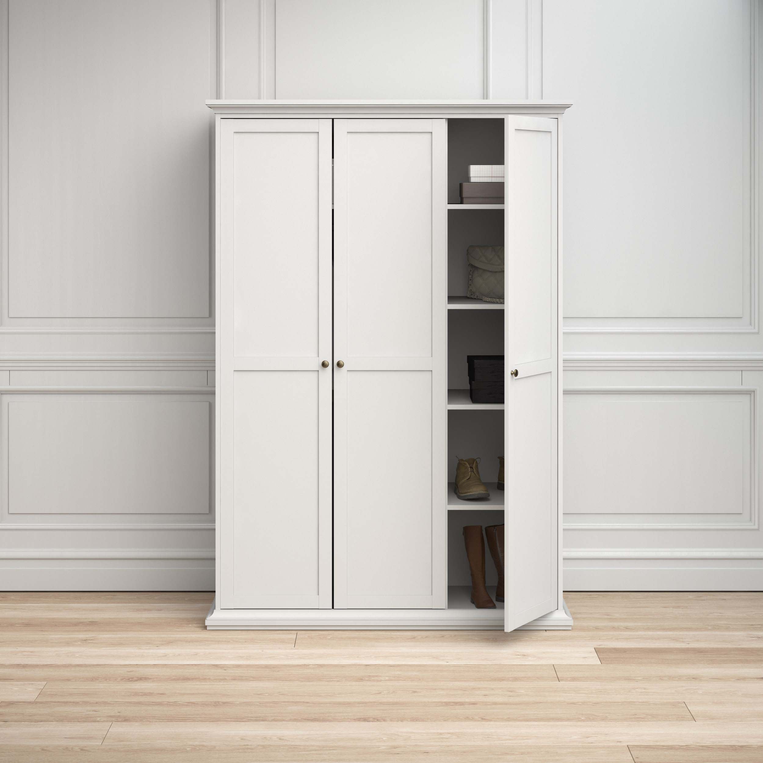 Paris Wardrobe with 3 doors - White - 7535349