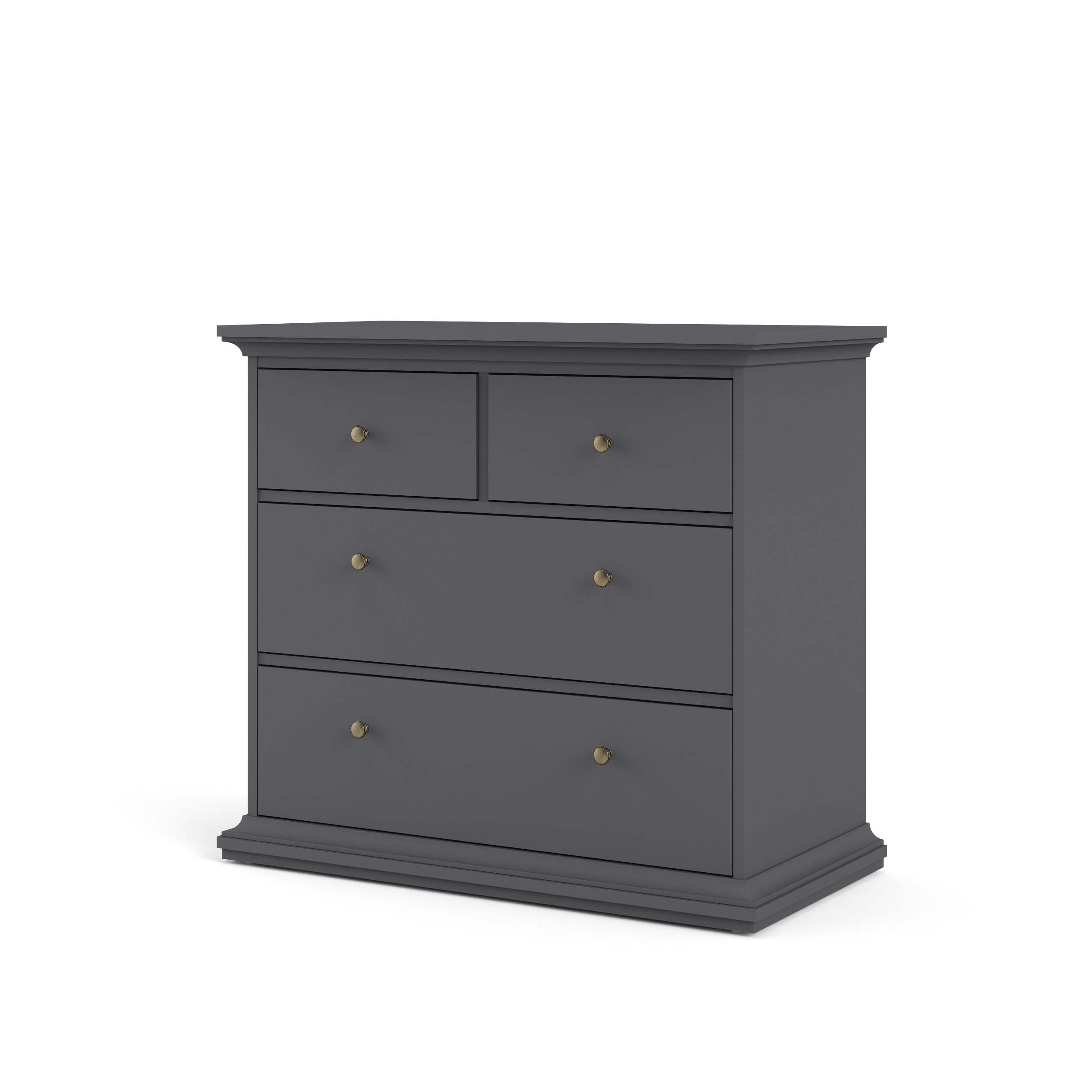 Paris 4 Drawer Chest - Grey - 76716igig