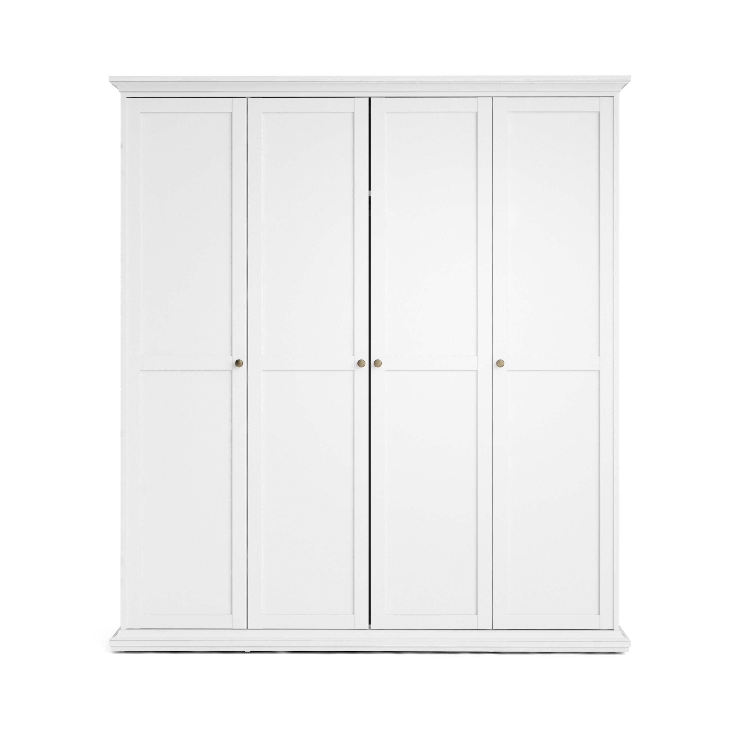 Paris Wardrobe with 4 doors - White - 7535449