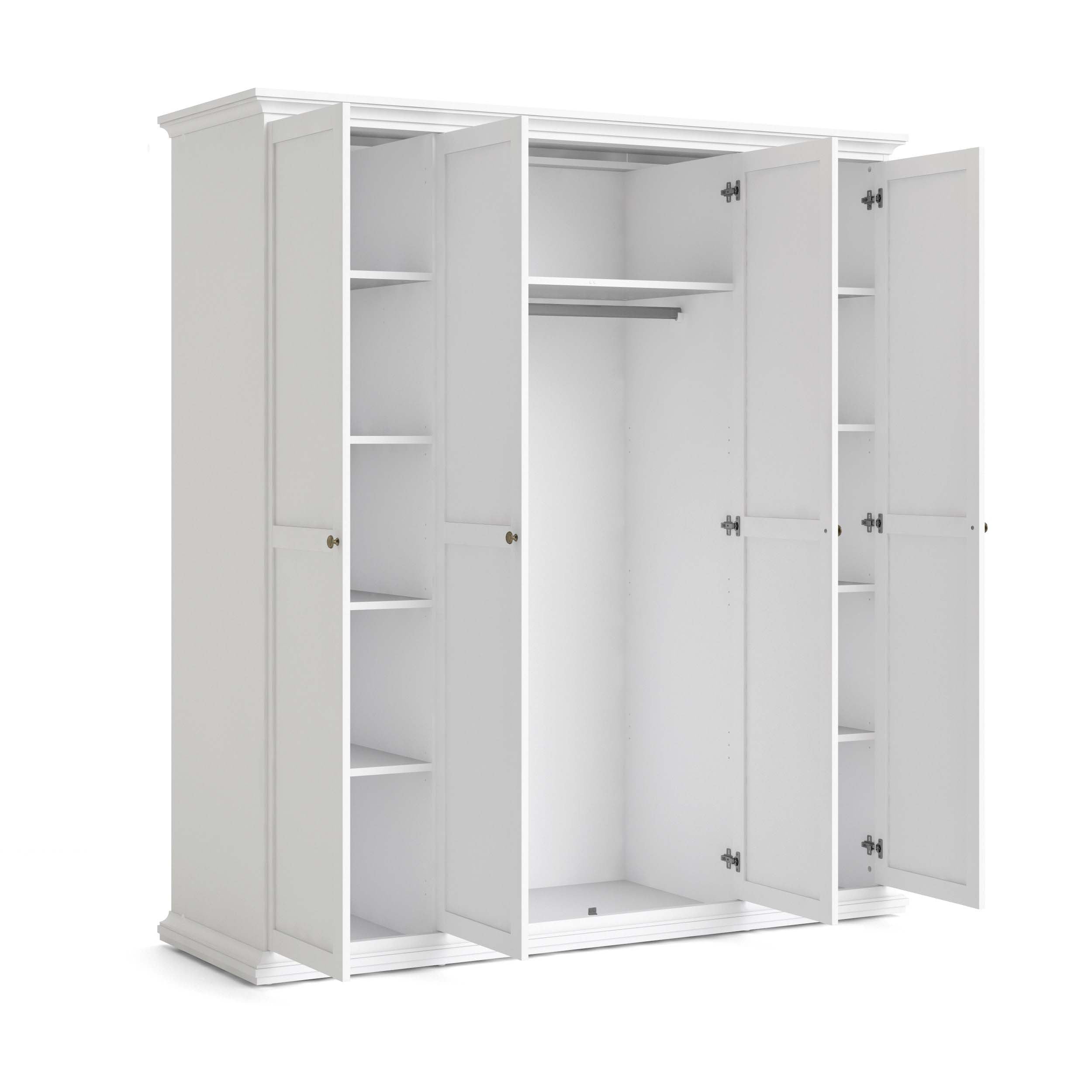 Paris Wardrobe with 4 doors - White - 7535449