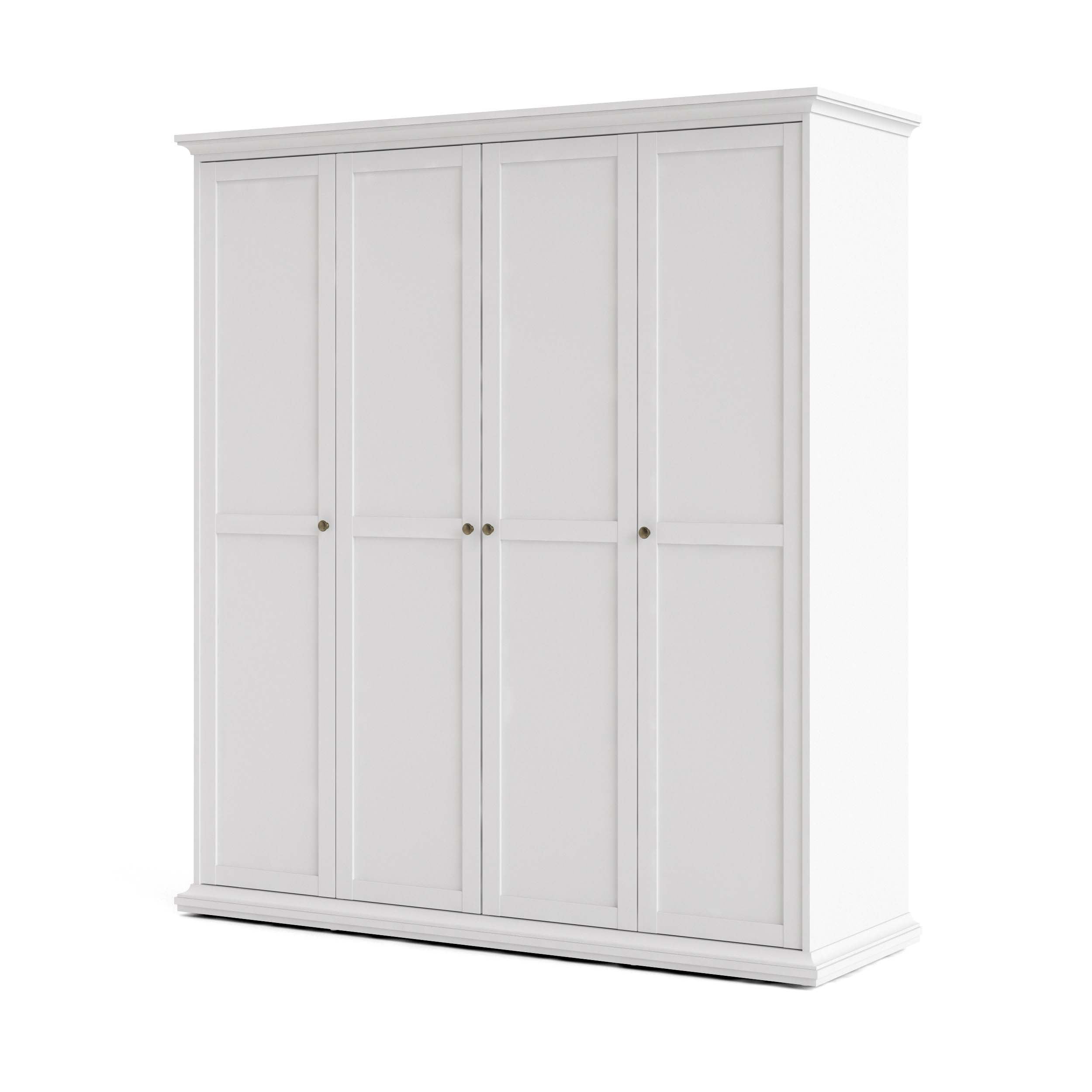 Paris Wardrobe with 4 doors - White - 7535449