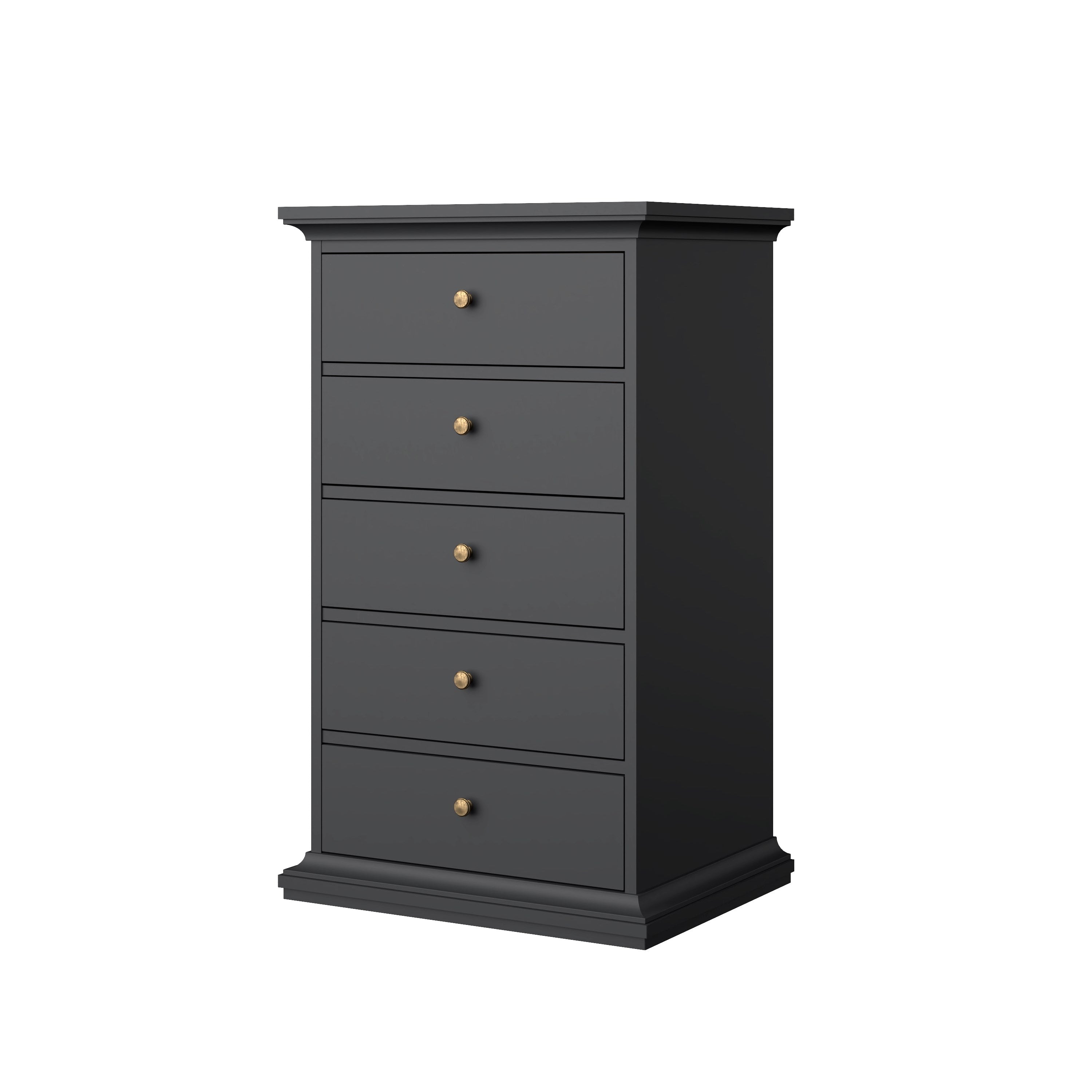 Paris 5 Drawer Chest - Grey - 76717igig