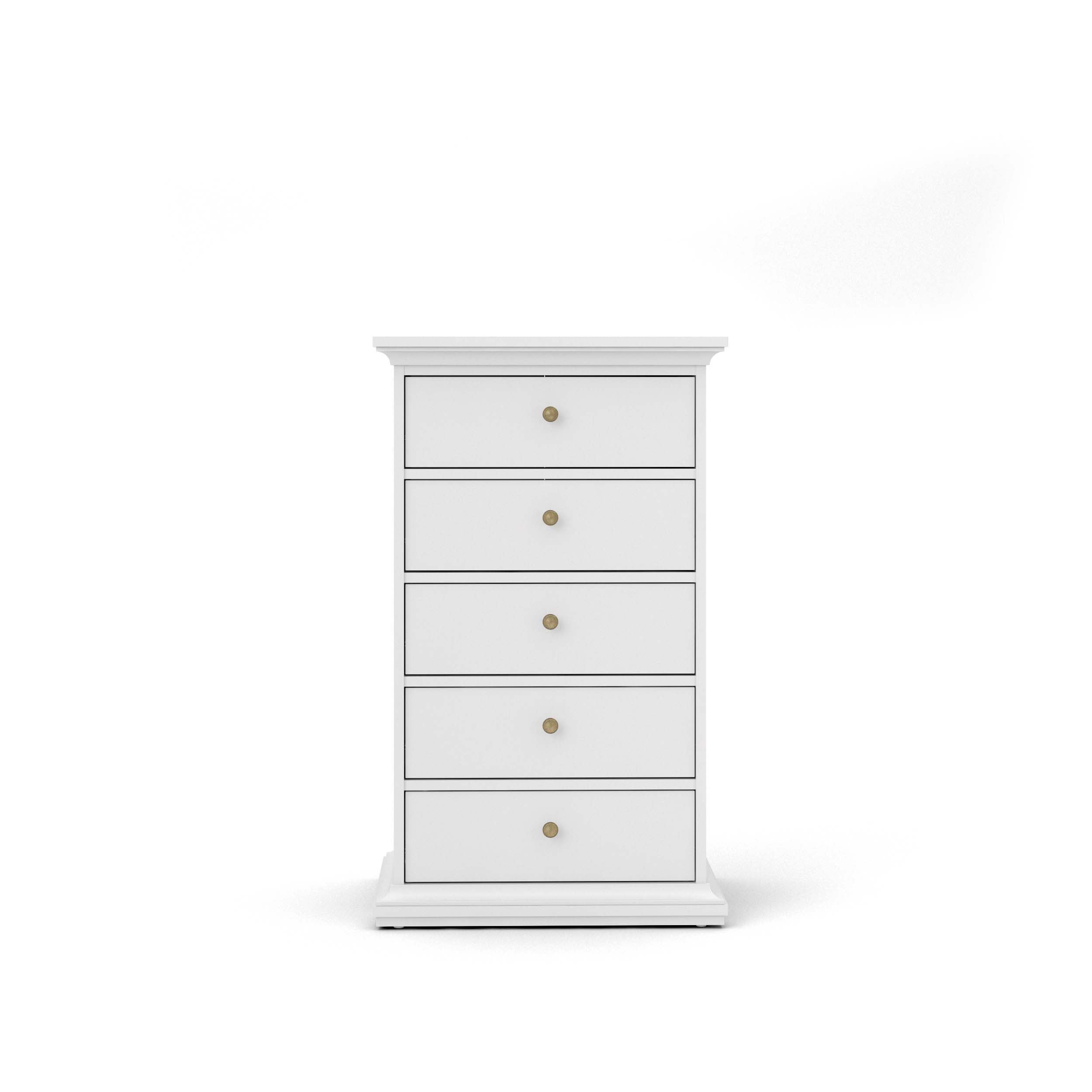 Paris 5 Drawer Chest - White - 767174949