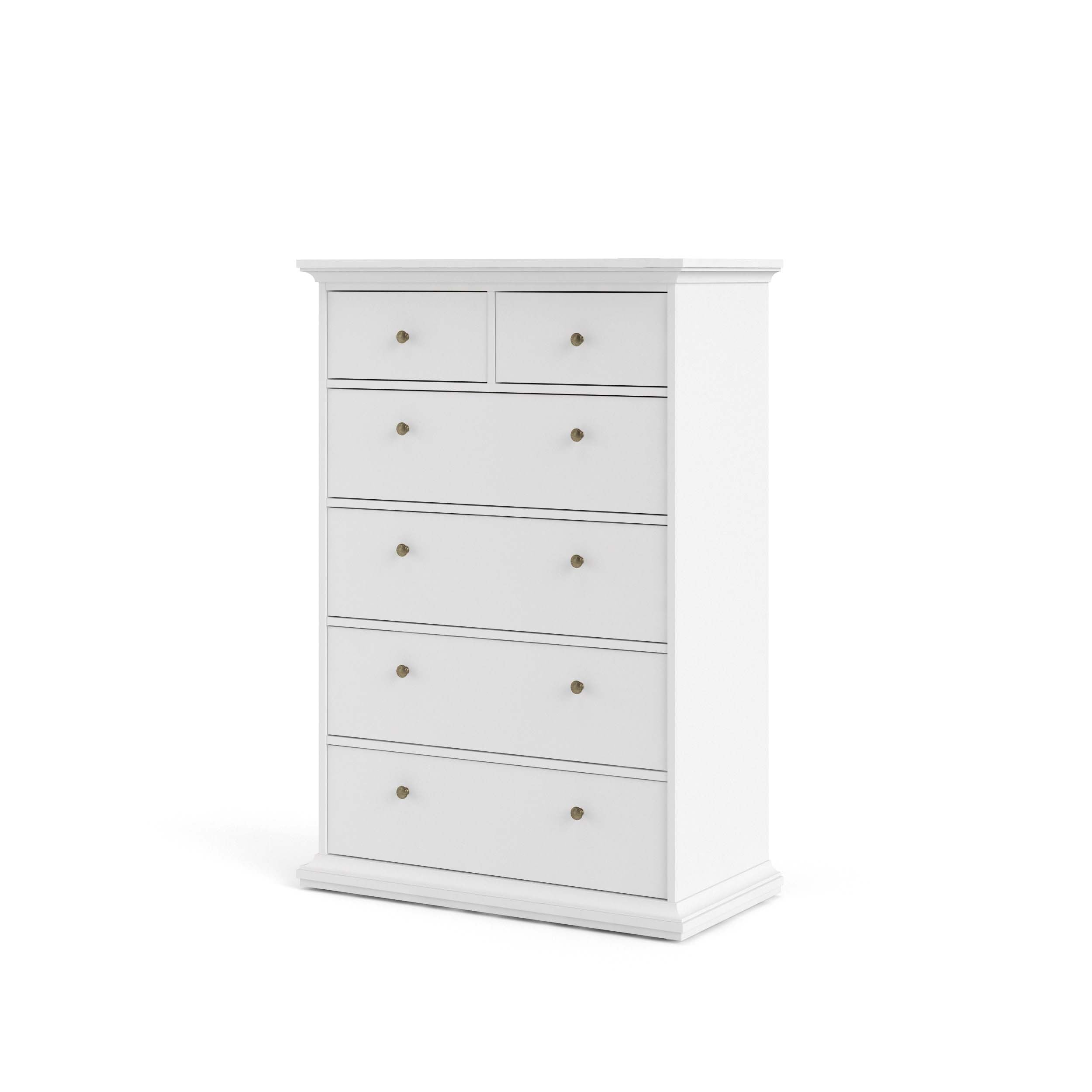 Paris 6 Drawer Chest - White - 767184949