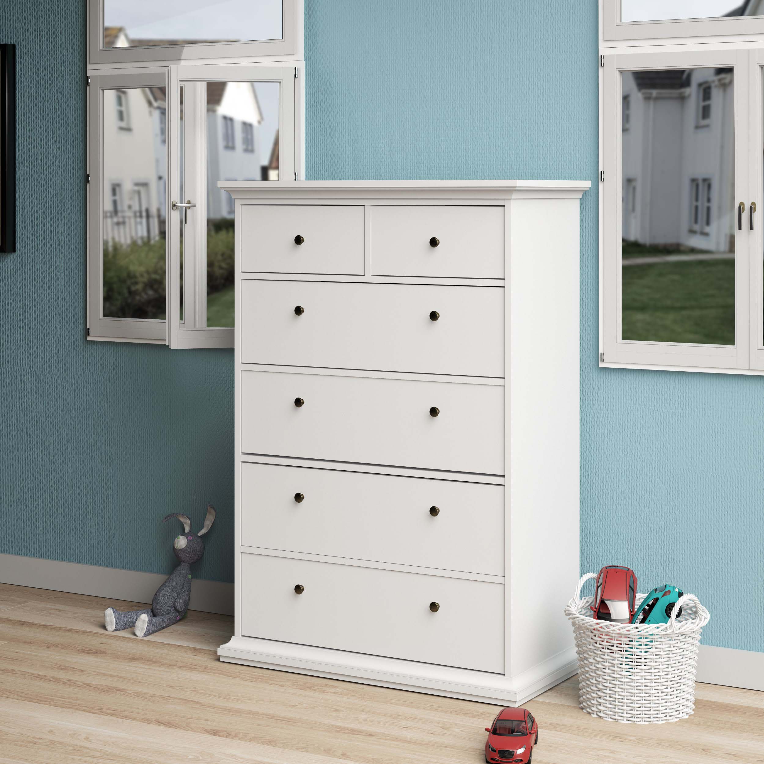 Paris 6 Drawer Chest - White - 767184949