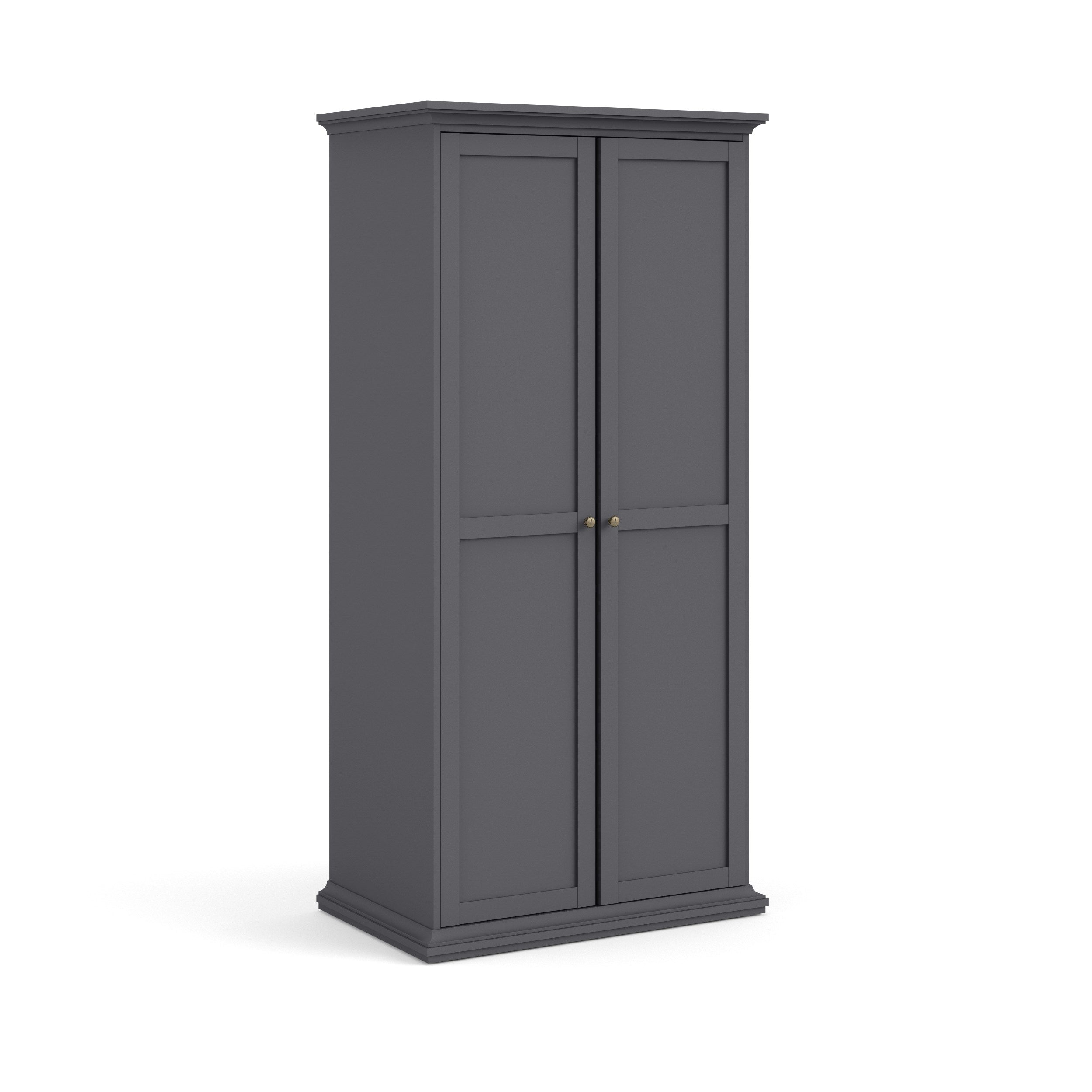 Paris Wardrobe With 2 doors - Grey - 75352ig