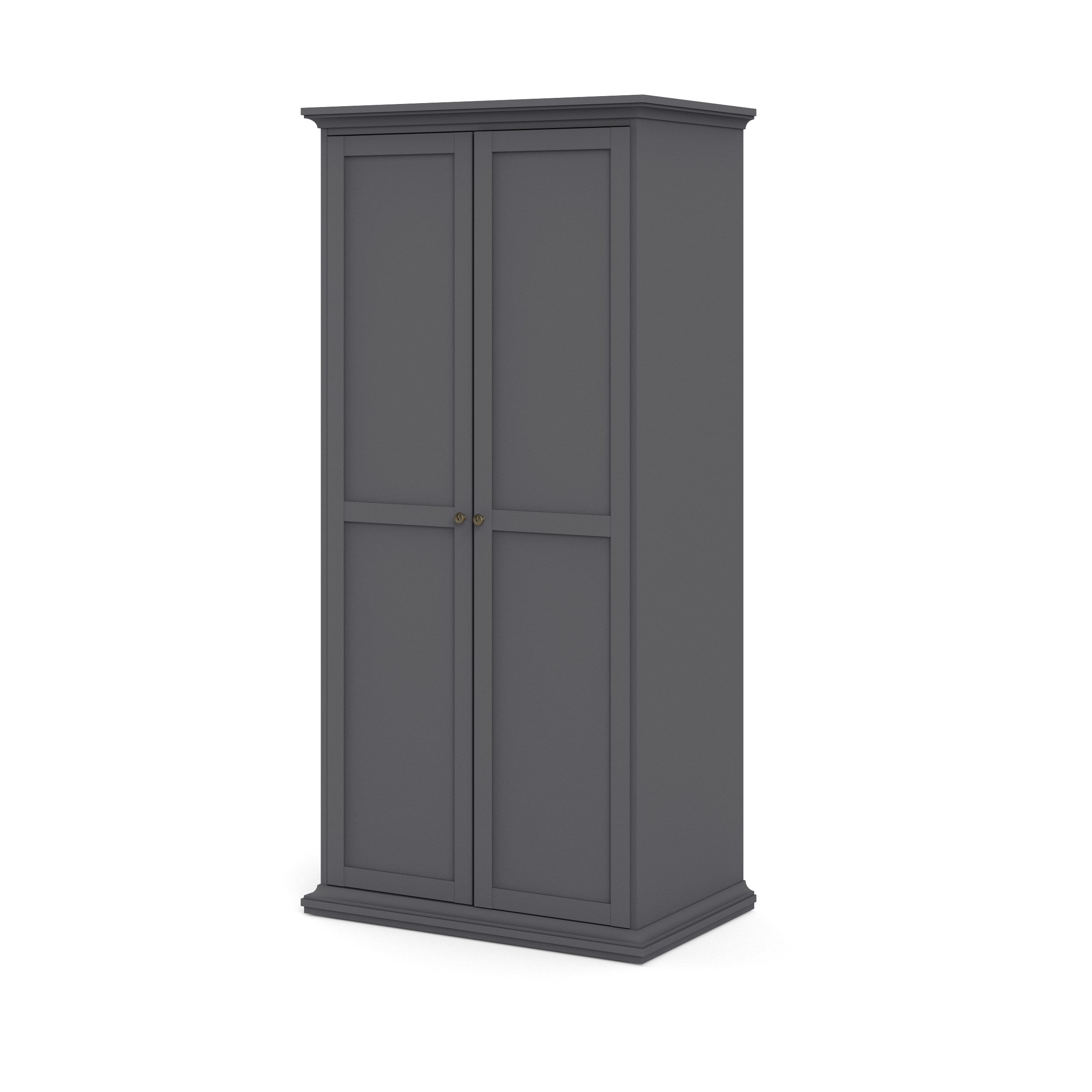 Paris Wardrobe With 2 doors - Grey - 75352ig