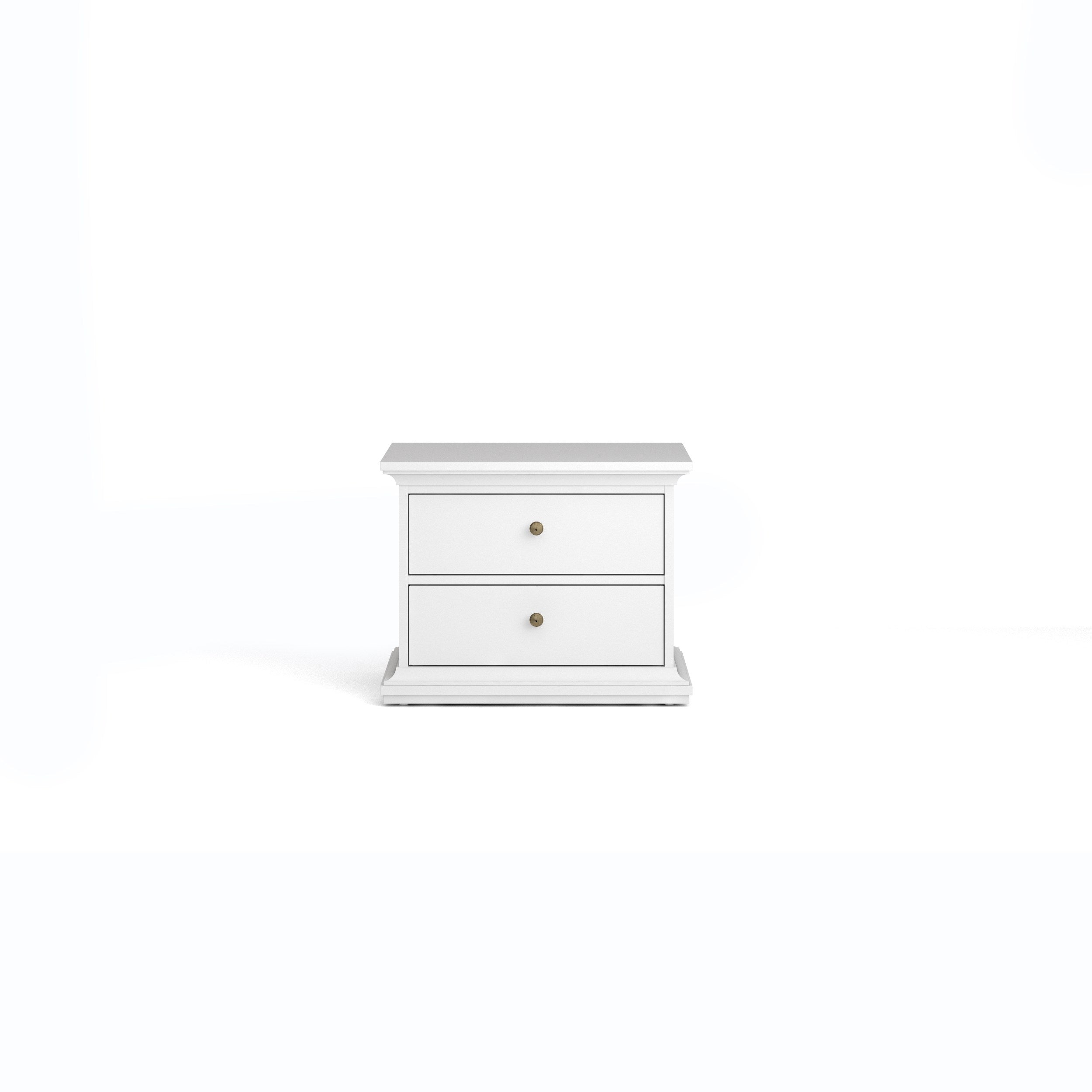 Paris 2 Drawer Nightstand  - White - 7030149