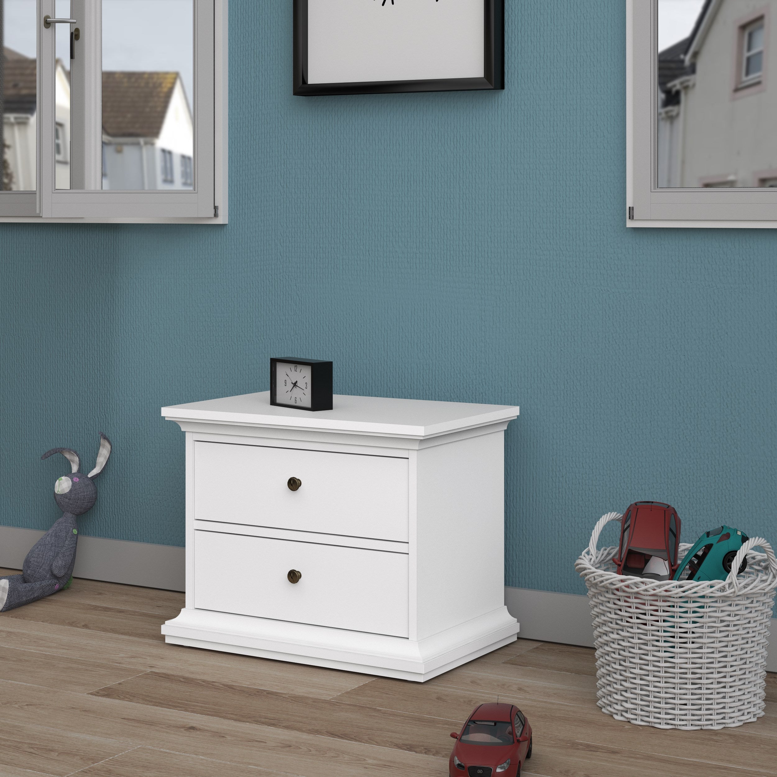 Paris 2 Drawer Nightstand  - White - 7030149