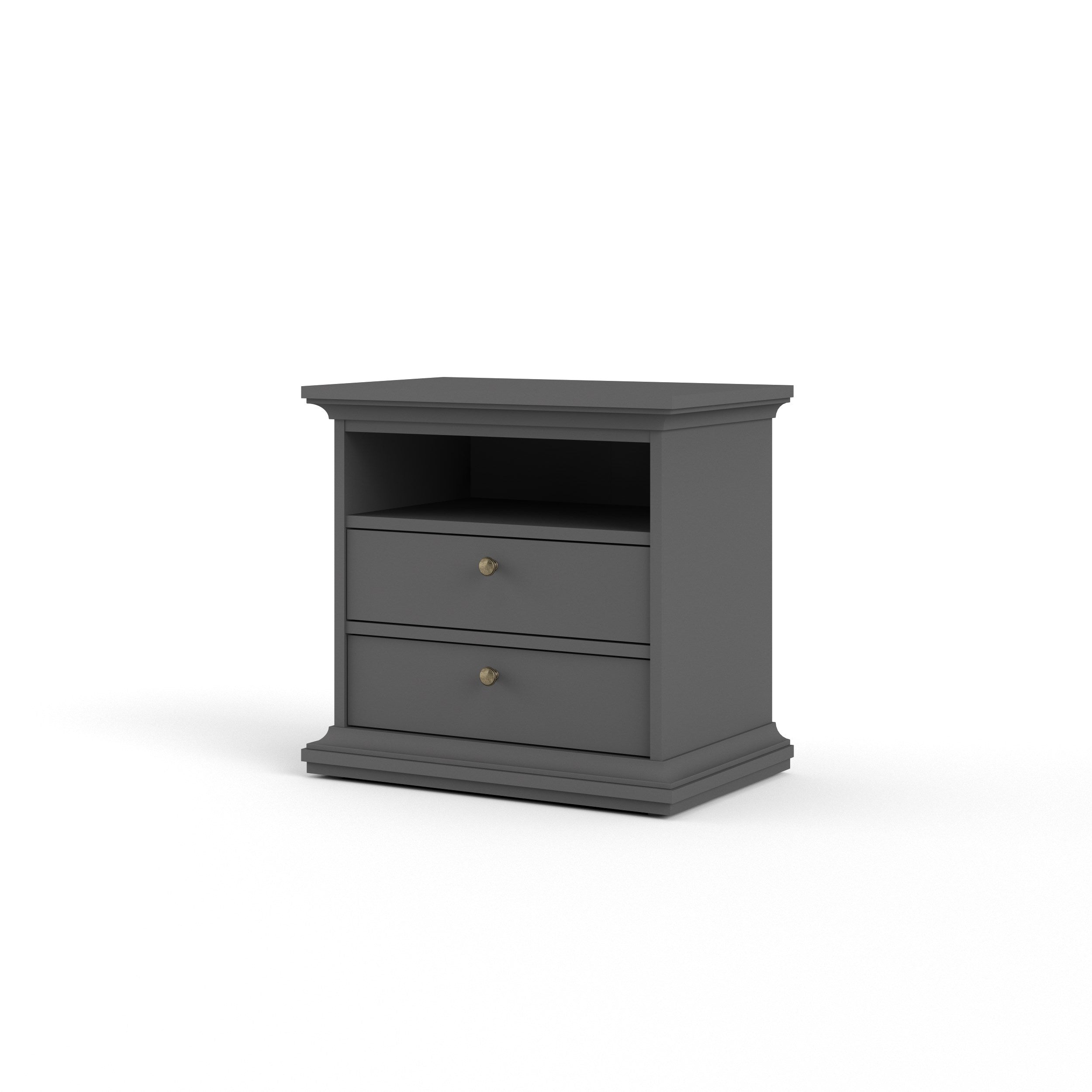 Paris Large Bedside  - Grey - 75365igig