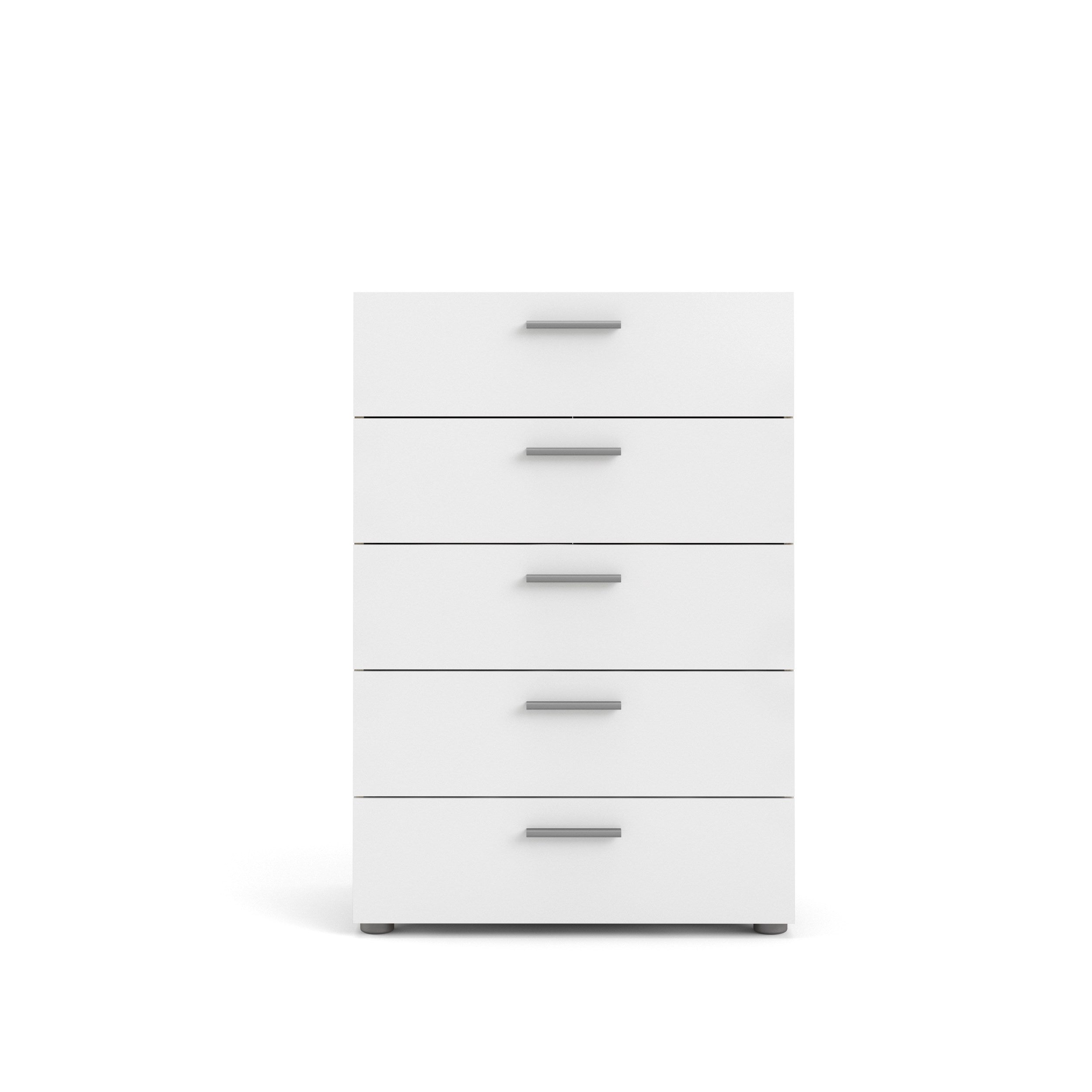 Pepe 5 Drawer Chest - Oak with White High Gloss - 70508akuu