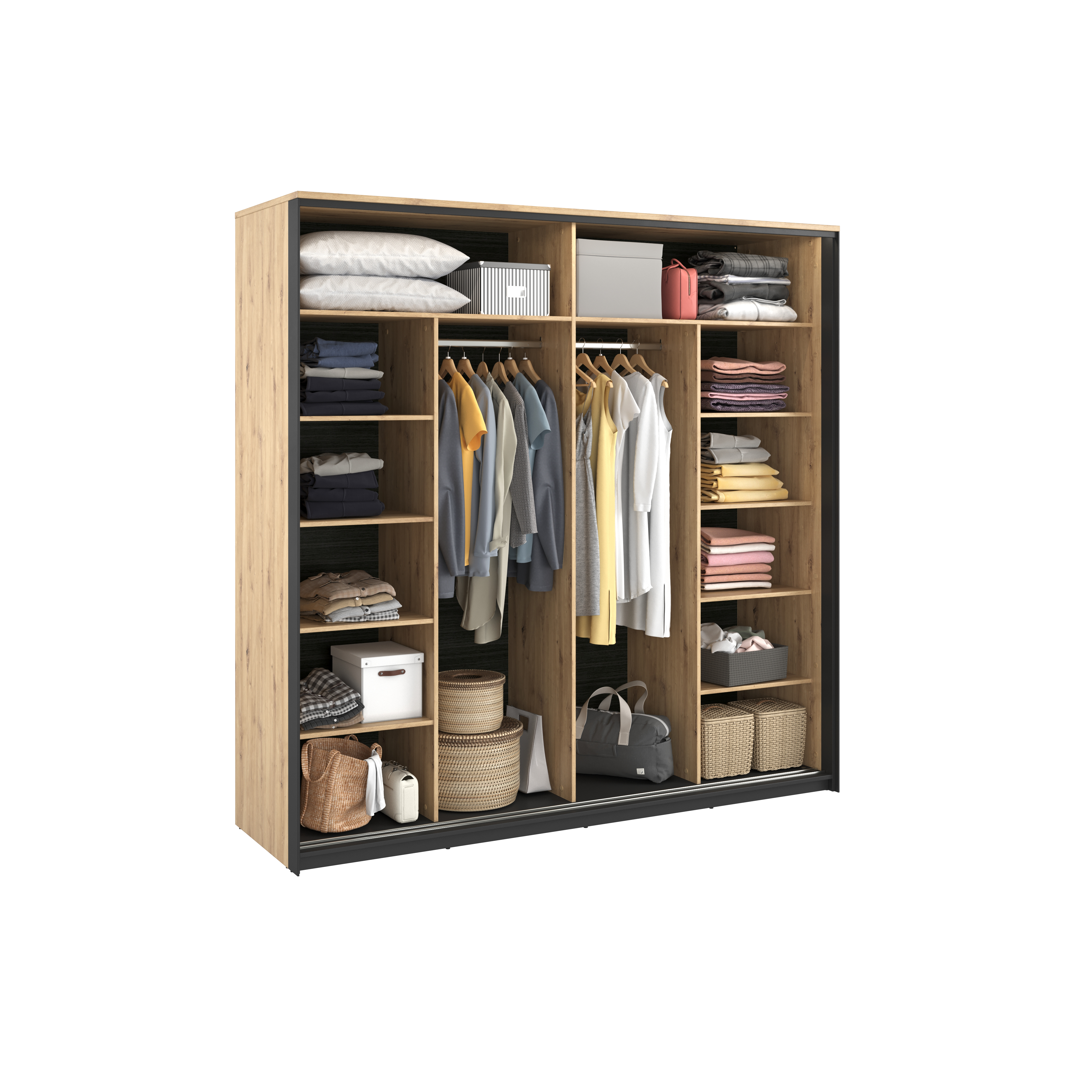 Quant 2.2m Sliderobe (LED Included) - Oak Artisan (QS-01)