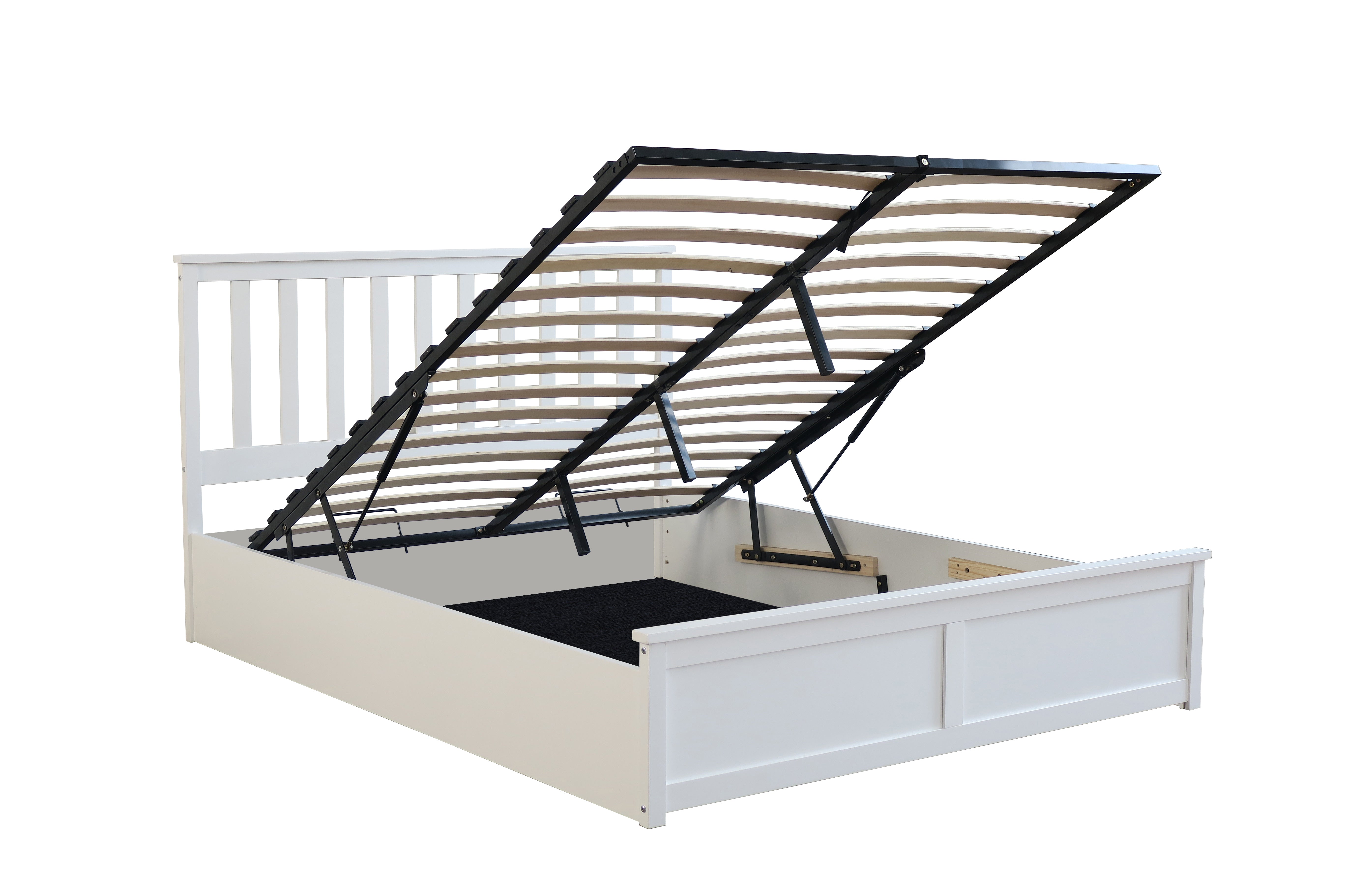 Tiffany 4'6 Ottoman Bed - White