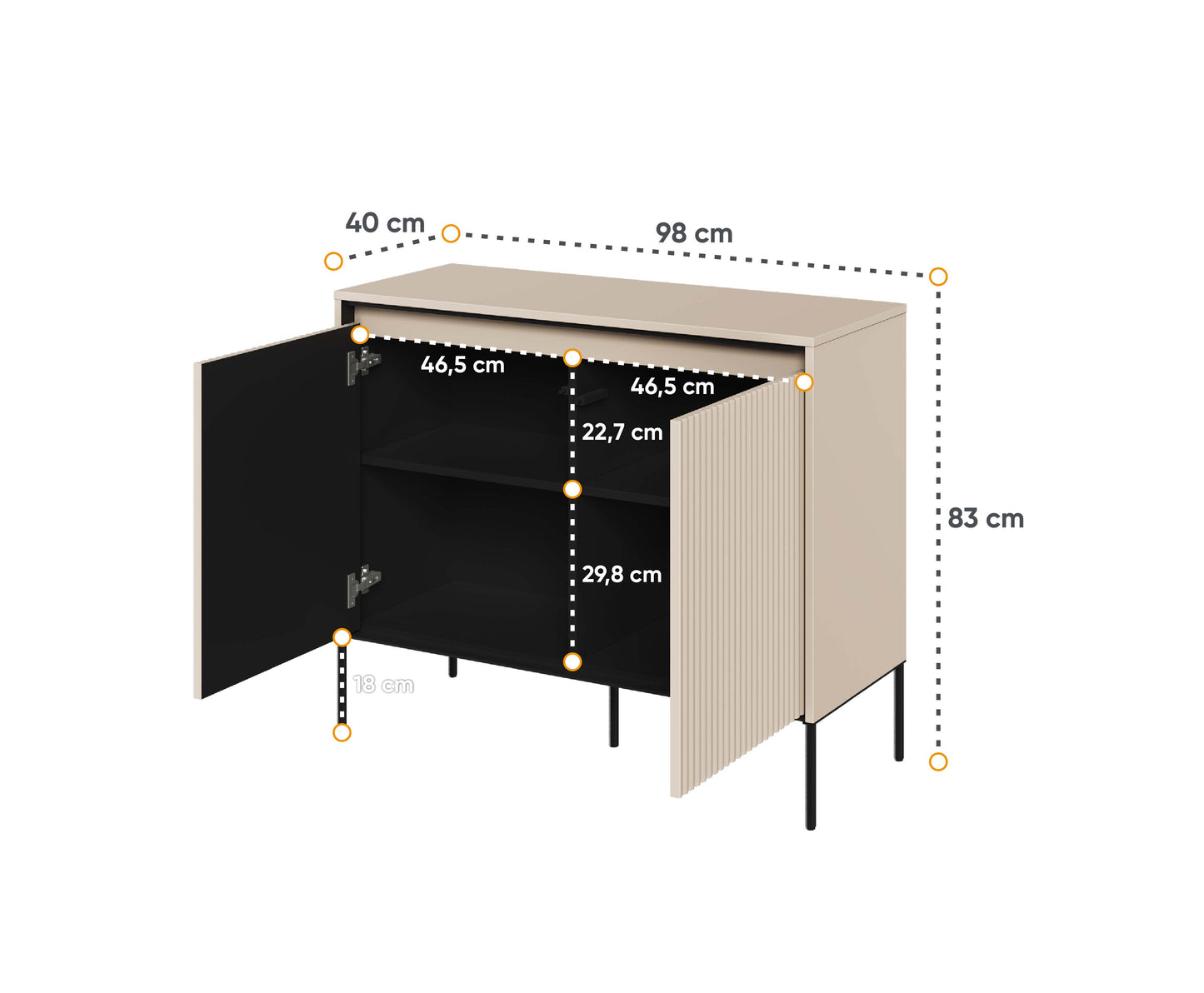 Trend 2 Door Sideboard Cabinet - Beige