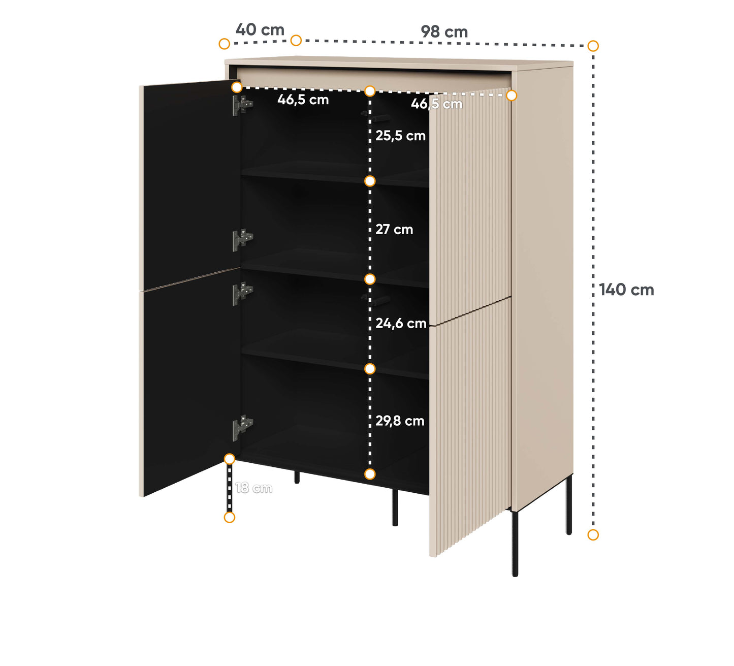 Trend Highboard Cabinet - Beige