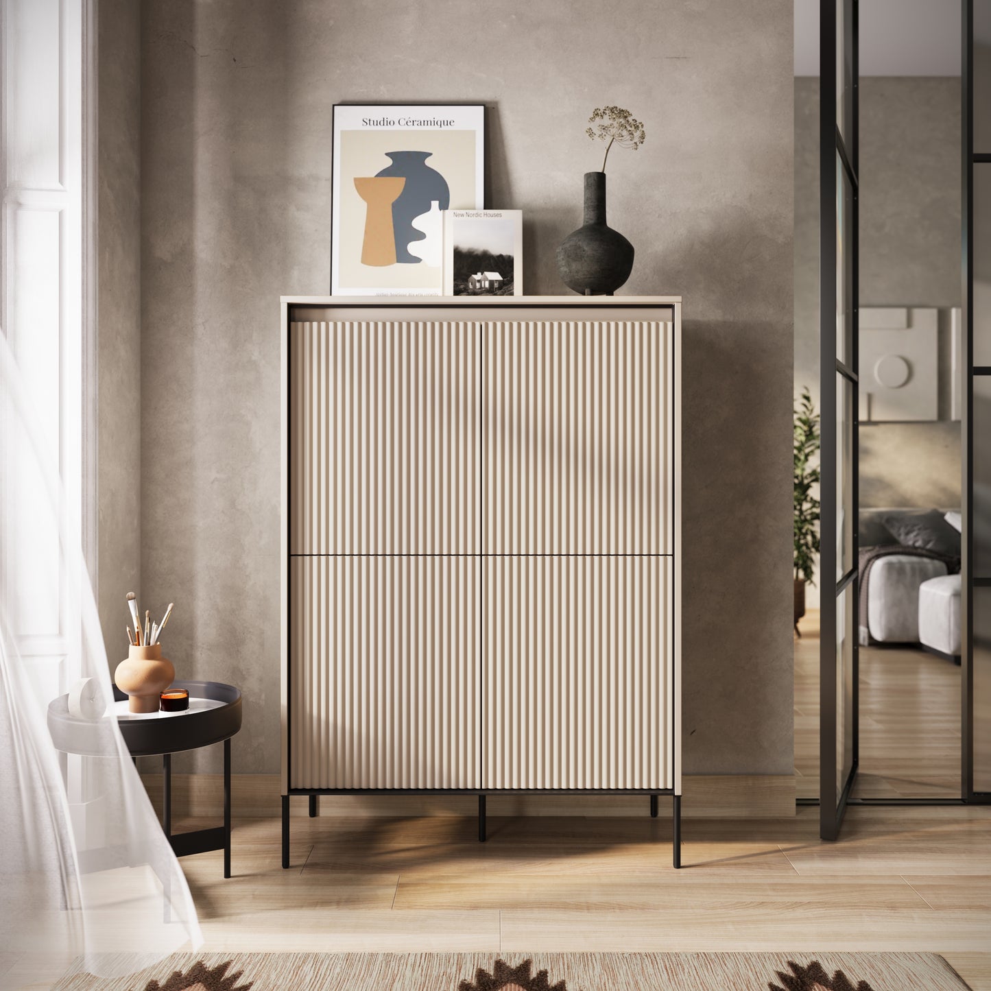 Trend Highboard Cabinet - Beige